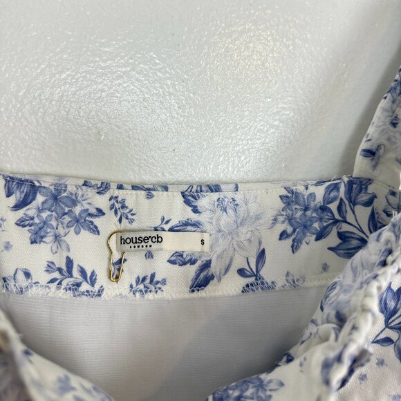 House of CB Blue and White Floral Corset Top - Picture 7 of 16